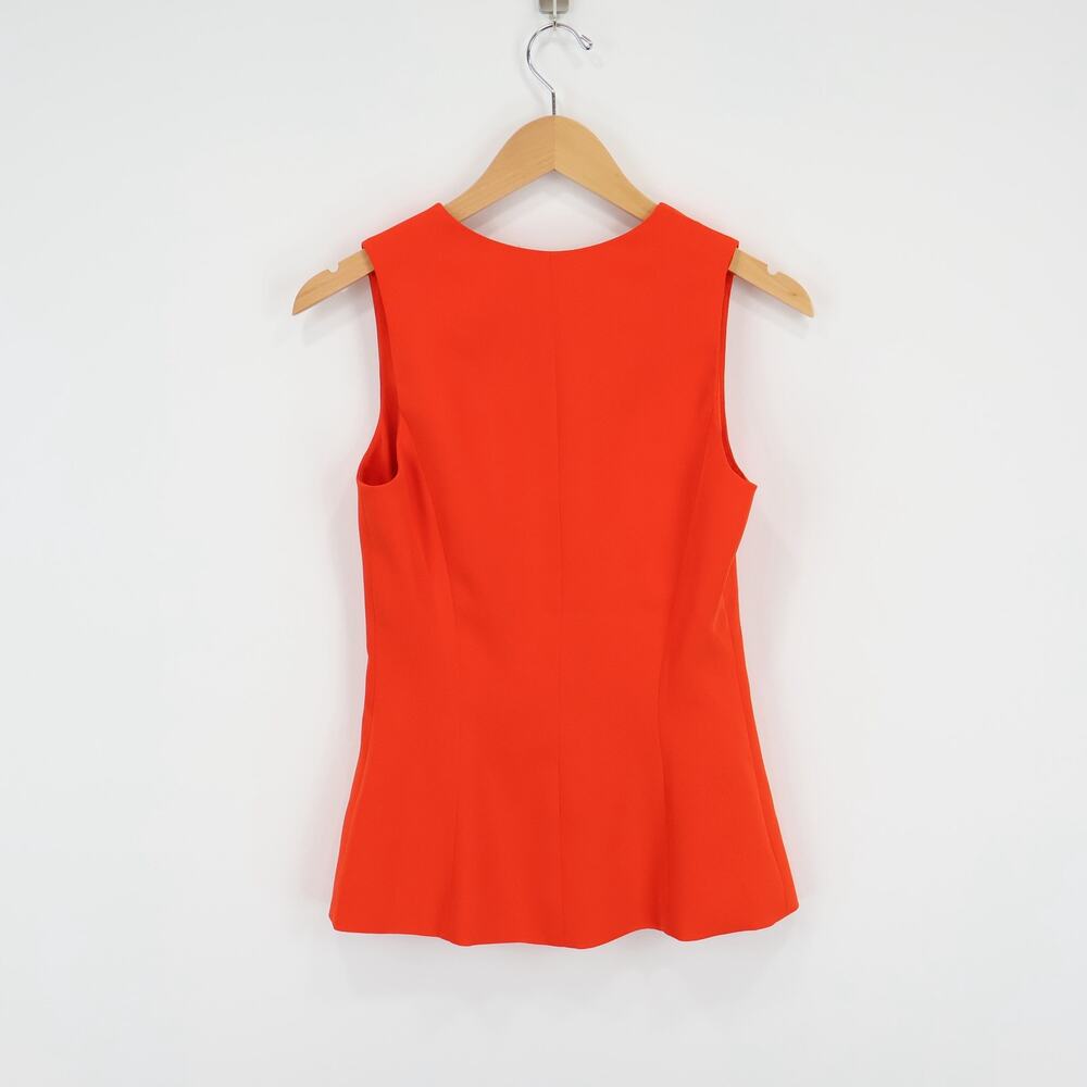 NWT Madewell Cutaway Long Button-Front Lined Vest Bright Flame Red Size 00 - Picture 4 of 9